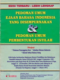 Image of Pedoman Umum Ejaan Bahasa Indonesia yang disempurnakan dan pedoman Pembentukan istilah